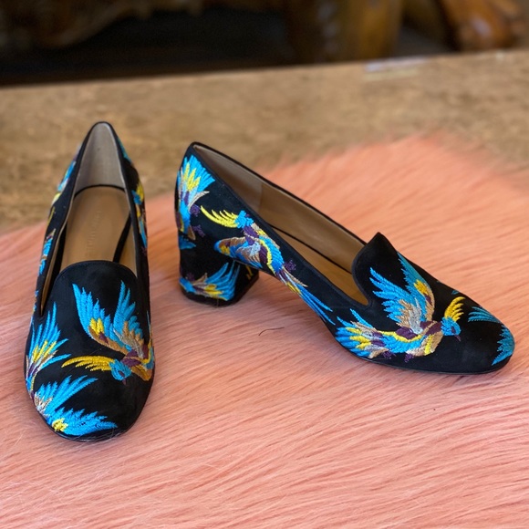 Banana Republic Shoes - Banana Republic Embroidered Suede Heels Size 9 1/2